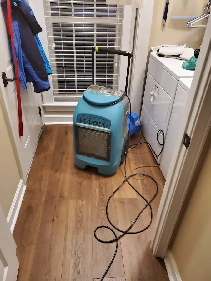 Commercial dehumidifier deployed for Flood Damage Cleanup in Plainfield